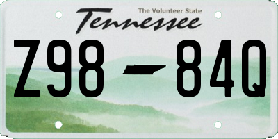 TN license plate Z9884Q