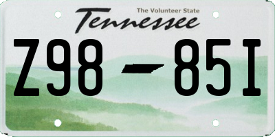 TN license plate Z9885I