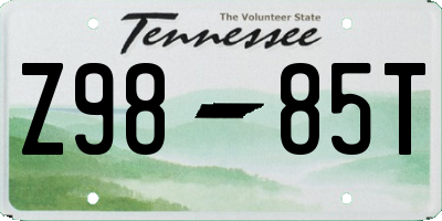 TN license plate Z9885T