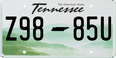 TN license plate Z9885U