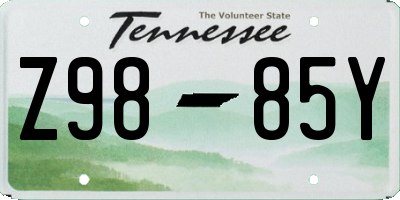 TN license plate Z9885Y