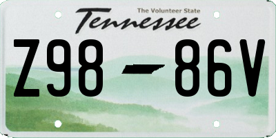 TN license plate Z9886V