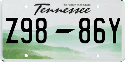 TN license plate Z9886Y