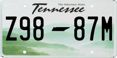 TN license plate Z9887M