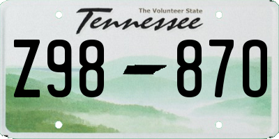 TN license plate Z9887O