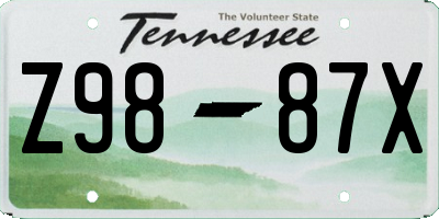 TN license plate Z9887X