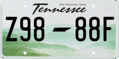 TN license plate Z9888F