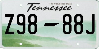 TN license plate Z9888J