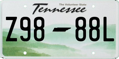 TN license plate Z9888L