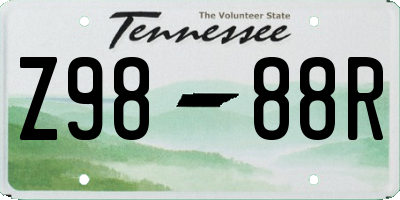 TN license plate Z9888R