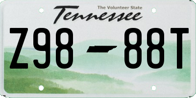 TN license plate Z9888T