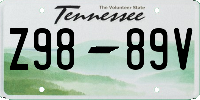 TN license plate Z9889V