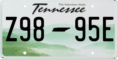 TN license plate Z9895E