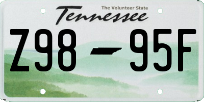 TN license plate Z9895F