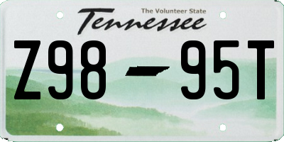 TN license plate Z9895T