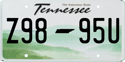 TN license plate Z9895U