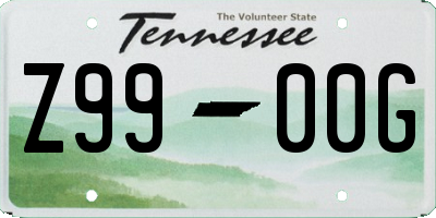 TN license plate Z9900G