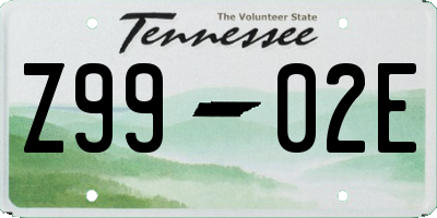 TN license plate Z9902E