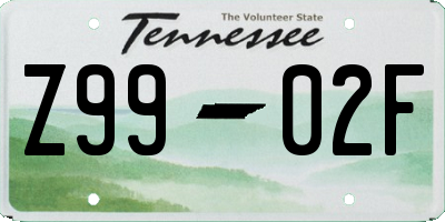 TN license plate Z9902F