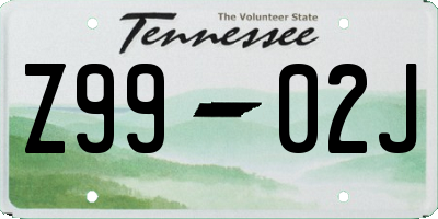 TN license plate Z9902J