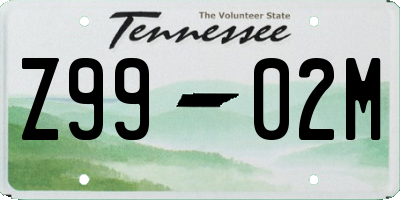 TN license plate Z9902M