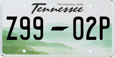 TN license plate Z9902P