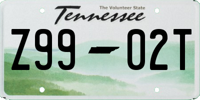 TN license plate Z9902T