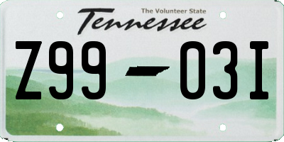 TN license plate Z9903I