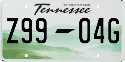 TN license plate Z9904G