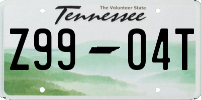 TN license plate Z9904T