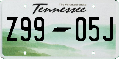 TN license plate Z9905J