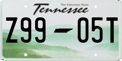 TN license plate Z9905T