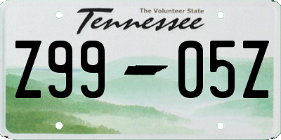 TN license plate Z9905Z