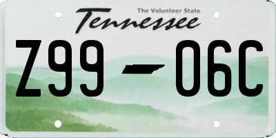 TN license plate Z9906C