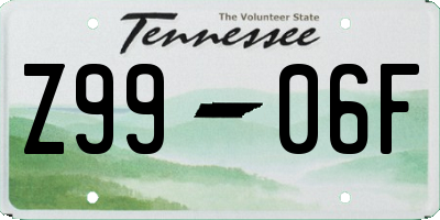 TN license plate Z9906F