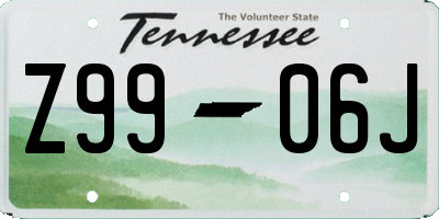 TN license plate Z9906J
