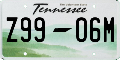 TN license plate Z9906M