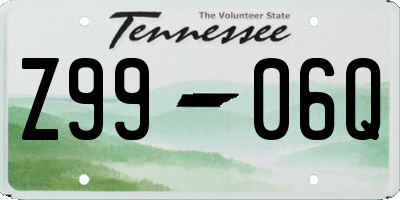 TN license plate Z9906Q