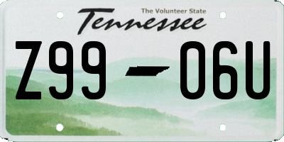 TN license plate Z9906U