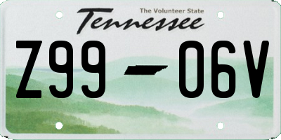 TN license plate Z9906V