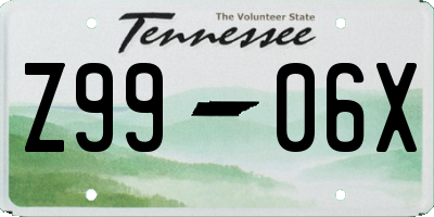 TN license plate Z9906X