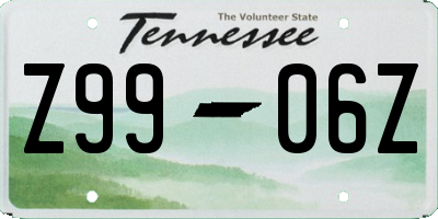 TN license plate Z9906Z