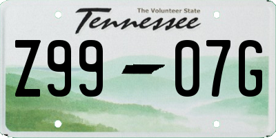 TN license plate Z9907G