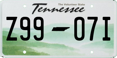 TN license plate Z9907I