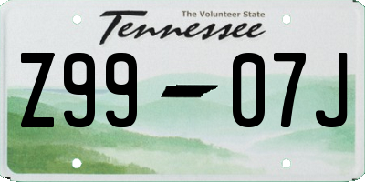 TN license plate Z9907J