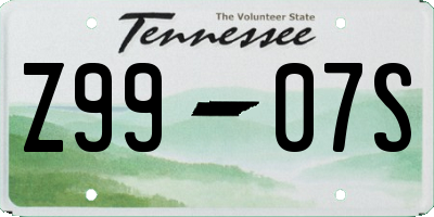 TN license plate Z9907S