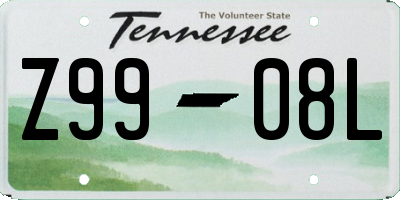TN license plate Z9908L