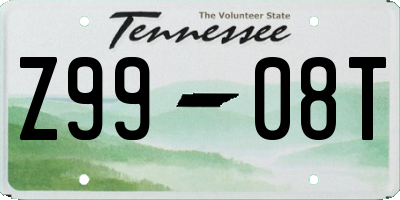 TN license plate Z9908T