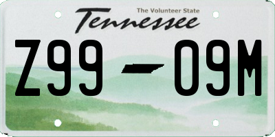 TN license plate Z9909M