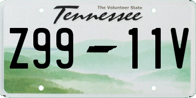 TN license plate Z9911V